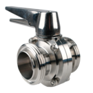 2 1/2in RJT Male Male 316SS Hygienic Butterfly Valve - VitonSeat - Trigger Handle