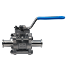 2 1/2in Hygienic 3A Triclamp Ball Valve - RPTFE Seals