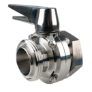 1in RJT Male Fm 316SS Hygienic Butterfly Valve - EPDM Seat - Trigger Handle