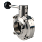 2 1/2in Butt Weld 316SS Hygienic Butterfly Valve - EPDM Seat- Pull Handle