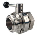 2 1/2in RJT Male Fm 316SS Hyginic Butterfly Valve - Viton Seat - Pull Handle