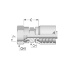 Alfacrimp 7/8" JIC Female Hex Stem x 1/2" HFF-AC2 FS JIC-H -08-10 CR 27 H22