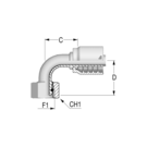 Alfacrimp 1/4" BSP 90? SS Female + ORing x 1/4" HFF-AC2 FS BSP60 (O) 90 -04-04 D29 SN 19
