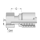 Alfacrimp 3/4" BSP Female Flat (C) x 3/4" HFF-AC2 FS BSPP -12-12 CR 32