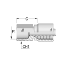 Alfacrimp 3/8" NPT Female Solid x 3/8" HFF-AC2 F NPTF-H -06-06 H22