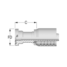 Alfacrimp 1" SAE 6000 Straight Flange x 1" HFF-AC6 FL 6K -16-16