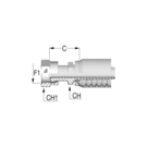 Alfacrimp 1 3/16" ORFS Fem Stem Hex x 3/4" HFF-AC6 FS ORFS-H -12-12 CR 36 H30