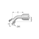 Alfacrimp 1 3/16" ORFS 45? Fem Stem Hex x 3/4" HFF-AC6 FS ORFS 45 -12-12 D26 CR 36