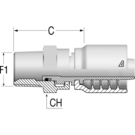 Alfacrimp 3/8" NPTF Male Swivel x 3/8"HFF-AC2 MS NPTF-H -06-06 CR H27