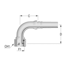 Interlock 1 1/4" BSP Fem 90? ORing (TN) x 1 1/4" HFF-IL FS BSP60 (O) 90 -20-20 D83 TN 50