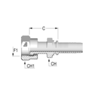Spiral 1 11/16" ORFS Fem with Stem Hex x 1 1/4" HFF-MS FS ORFS-H -20-20 CR 50 H41