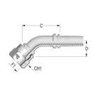 Standard 2" JIC 45? Female (TN) x 2" HFF-STD FS JIC 45 -32-32 D67 TN 70