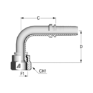 Standard 1 5/8" JIC 90? Female (TN) x 1" HFF-STD FS JIC 90 -16-20 D78 TN 50