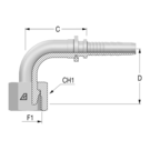 Standard M16 Universal Metric 90? Fem (SN) x 5/16" HFF-STD FS D24U 90 -05-16 D36 SN 19
