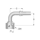 Standard 1 3/16" ORFS 90? Female (LD) x 5/8" HFF-STD FS ORFS 90 -10-12 D58 SN 36