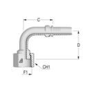 Standard 13/16" ORFS 90? female (SD) x 1/2" HFF-STD FS ORFS 90 -08-08 D29 CR 24