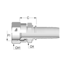 Standard 5/8" SAE Female Swivel 45? Seat x 3/8" HFF-STD FS SAE90-H -06-06 CR 22 H19