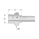 Standard 1/2" BSP Flat face Male x 3/8" HFF-STD M BSPP-H -06-08 H27