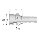 Standard M18 DIN 3853 Male x 1/4" HFF-STD M D24S-H -04-18 H19