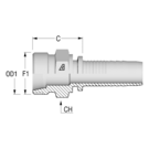 Standard M52 DIN 3853 Male x 1 1/2" HFF-STD M D24L-H -24-52 H55