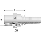 Standard 3/8" NPT Male Swivel x 1/4"HFF-STD MS NPTF-H -04-06 CR H22 STZP