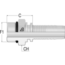 Standard 3/4" SAE Male ORing x 1/2" HFF-STD M SAE-OB (O)-H -08-08 H22