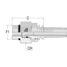 Standard 3/4" SAE Male Swivel ORing x 3/8" HFF-STD MS SAE-OB (O)-H -06-08 CR H22