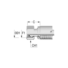 Alfacrimp M45 DIN 3865 Female Light (SN) x 1 1/4"HFF-AC4 FS D24L (O) -20-45 SN 50