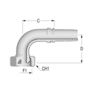Standard M38 DIN 3863 90? Female 60? Cone x 1" HFF-STD FS DIN60 90 -16-38 D60 SN 46
