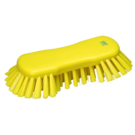 Vikan Stiff Angled Hand Scrub 200mm Yellow